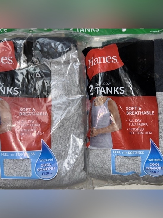 Hanes Other - Hanes Tank Top Undershirt, Moisture-Wicking, Cotton Ribbed Tanks, 2-Pack x2